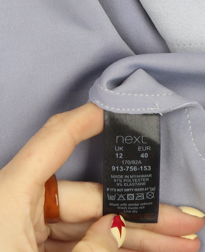 Next Women Blue Size 12 Regular Fit Notch Lapel Tailored Blazer
