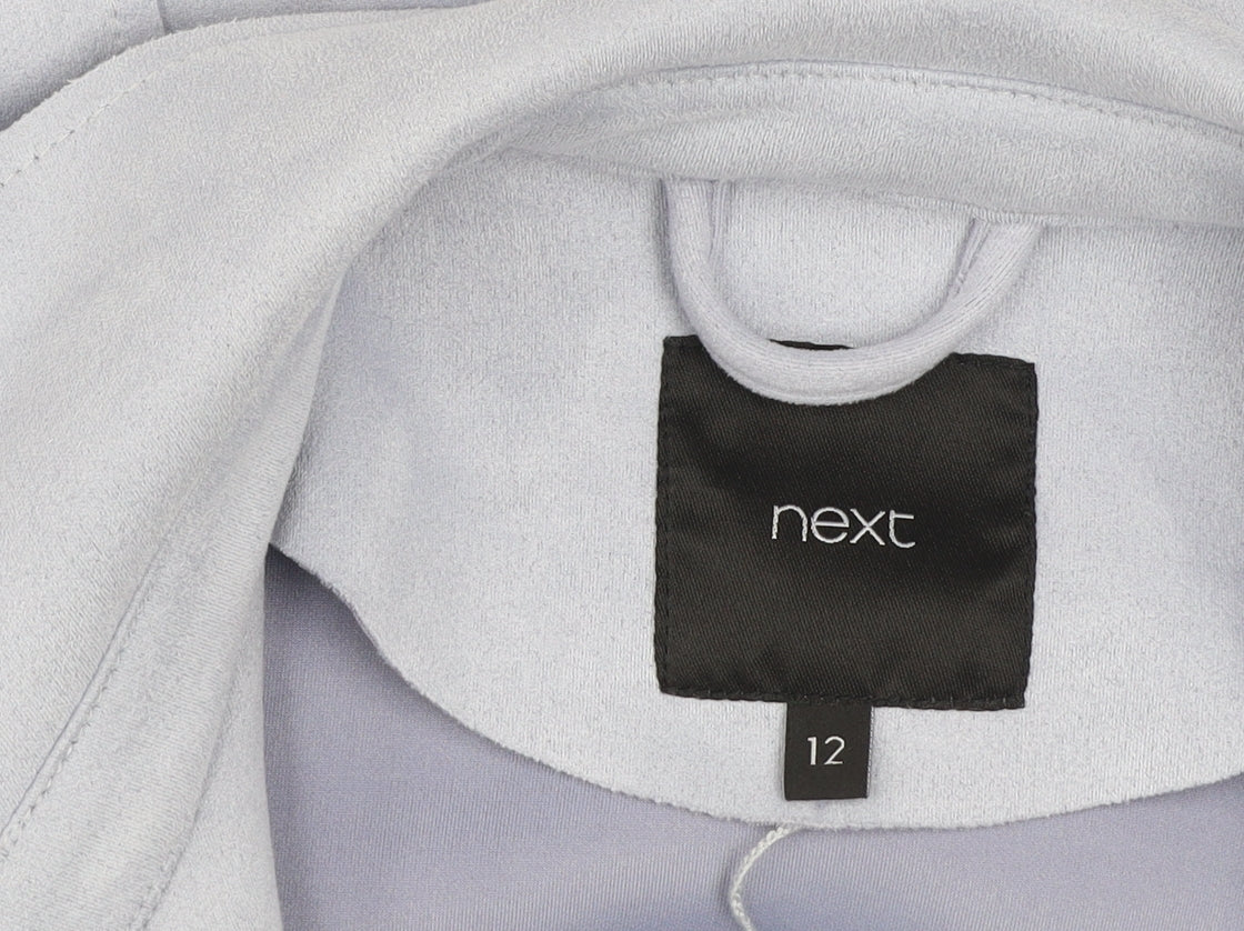 Next Women Blue Size 12 Regular Fit Notch Lapel Tailored Blazer
