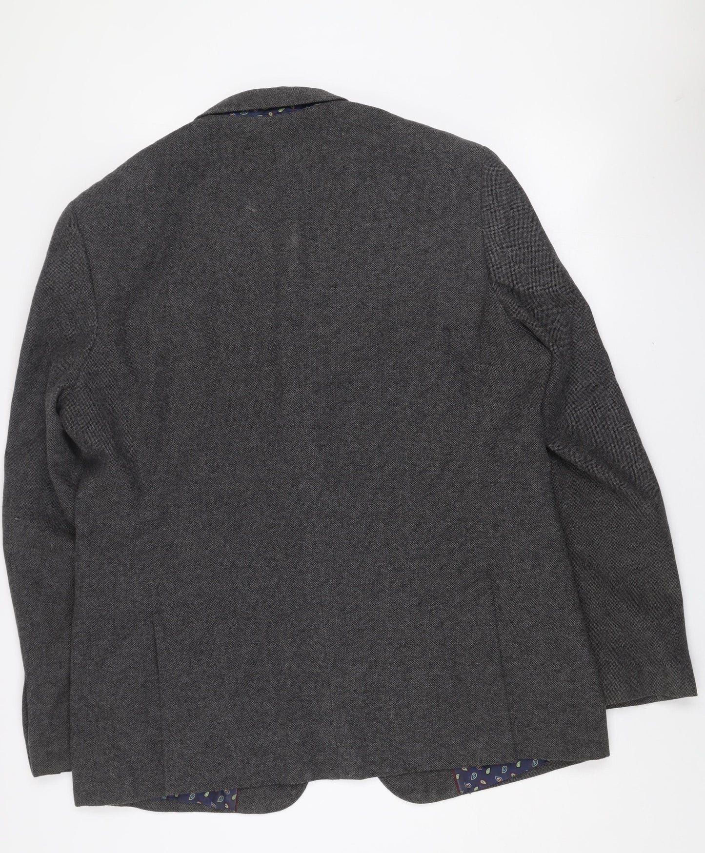 Skopes Men's Grey 46L Wool Blend Two Button Blazer Jacket