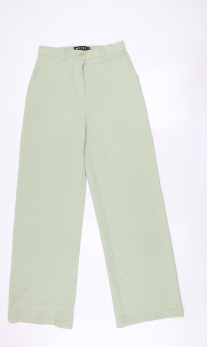 Motel Women’s Green XS Straight Leg Stretch Trousers
