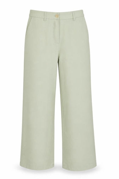 Motel Women’s Green XS Straight Leg Stretch Trousers