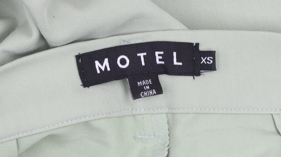 Motel Women’s Green XS Straight Leg Stretch Trousers