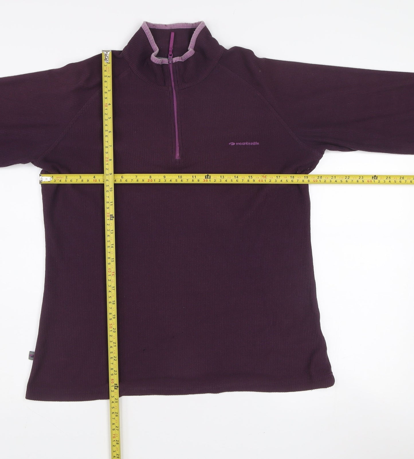 Mountain Life Women's Purple Size 14 1/4 Zip Fleece Sweatshirt