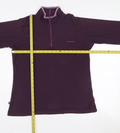 Mountain Life Women's Purple Size 14 1/4 Zip Fleece Sweatshirt