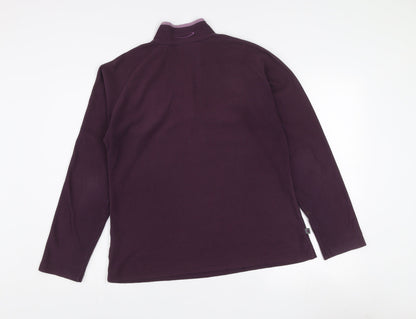 Mountain Life Women's Purple Size 14 1/4 Zip Fleece Sweatshirt