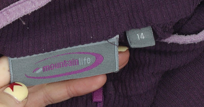 Mountain Life Women's Purple Size 14 1/4 Zip Fleece Sweatshirt