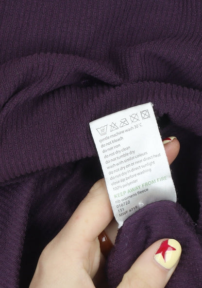 Mountain Life Women's Purple Size 14 1/4 Zip Fleece Sweatshirt