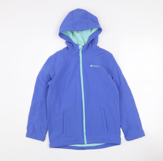 Mountain Warehouse Boys Blue Soft Shell Hooded Jacket 11-12 Years