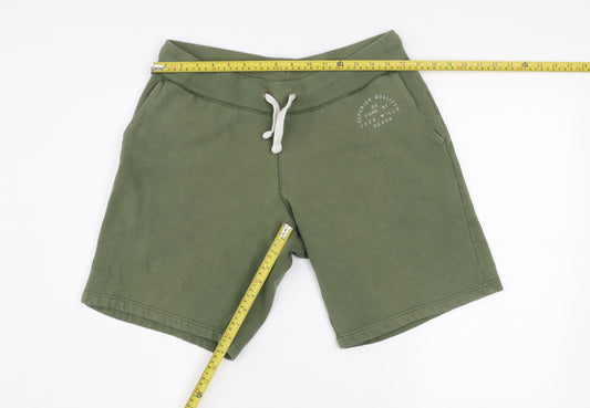 Jack Wills Men's Green Sweat Shorts M Regular Fit Drawstring Pockets