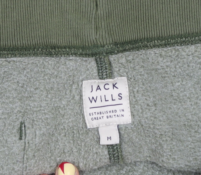 Jack Wills Men's Green Sweat Shorts M Regular Fit Drawstring Pockets