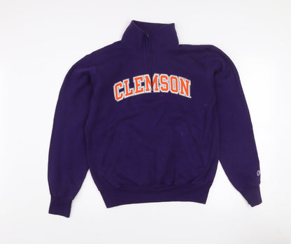 Champion Women's Purple Clemson Fleece 1/4 Zip Sweatshirt Size S