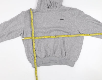 H&M Divided Girls Grey NASA Pullover Hoodie M Cotton Blend Fleece