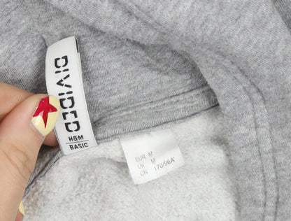 H&M Divided Girls Grey NASA Pullover Hoodie M Cotton Blend Fleece