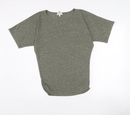 Apricot Women’s Grey Short Sleeve Boat Neck Basic T-Shirt M