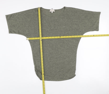 Apricot Women’s Grey Short Sleeve Boat Neck Basic T-Shirt M