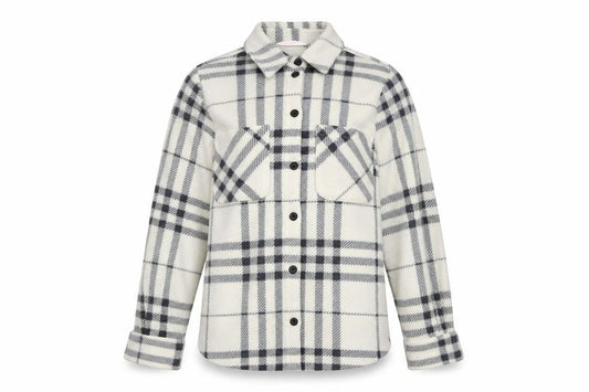 John Lewis Women White Check Fleece Button-Up Shirt XS