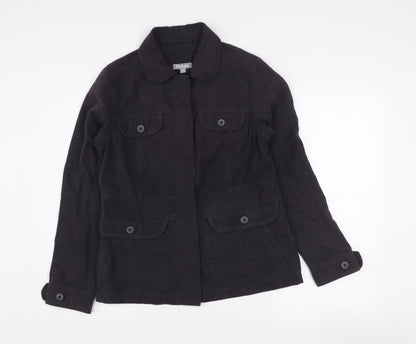 Rohan Unisex Black Linen Blend Long Sleeve Button-Up Shirt S