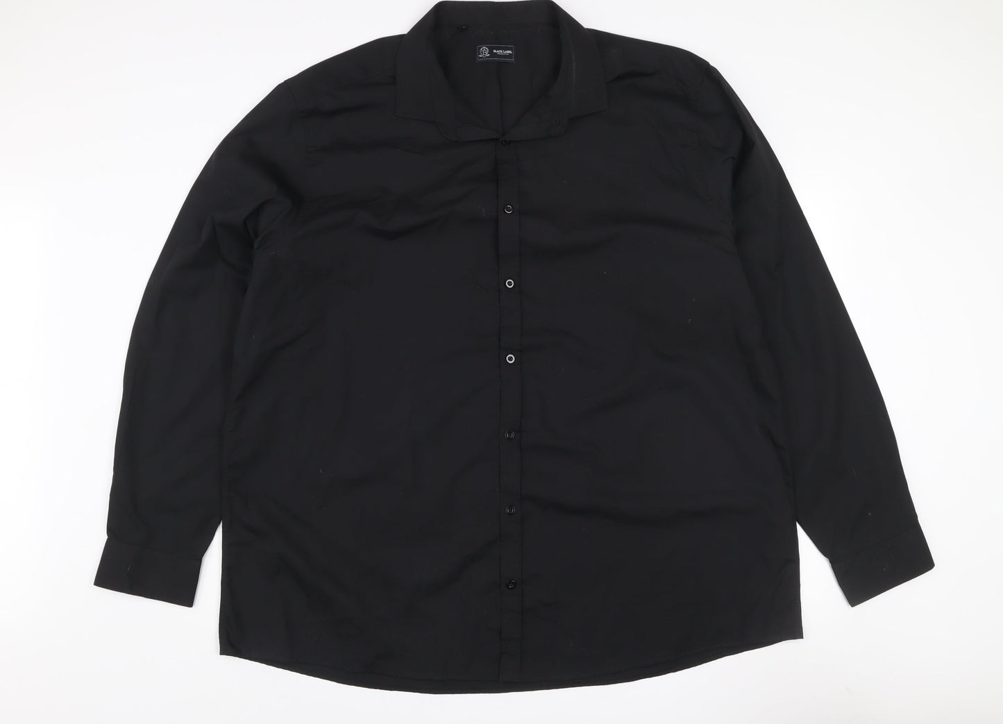 Black Label Men's Black 2XL Long Sleeve Cotton Button-Up Shirt