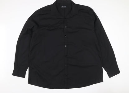 Black Label Men's Black 2XL Long Sleeve Cotton Button-Up Shirt