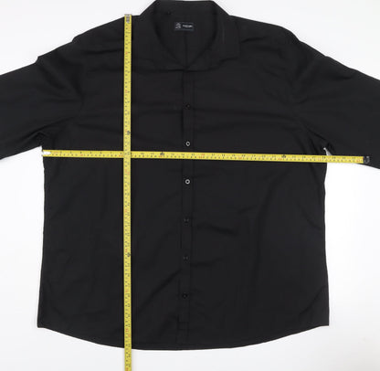 Black Label Men's Black 2XL Long Sleeve Cotton Button-Up Shirt