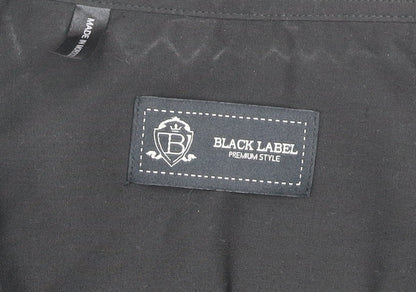 Black Label Men's Black 2XL Long Sleeve Cotton Button-Up Shirt
