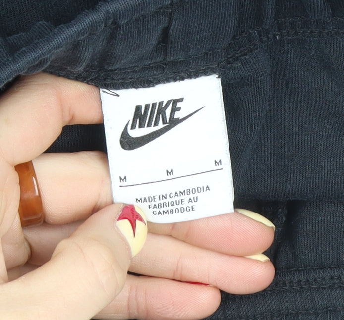 Nike Men Black M Jogger Sweatpants Cotton Blend Drawstring Tapered Fit