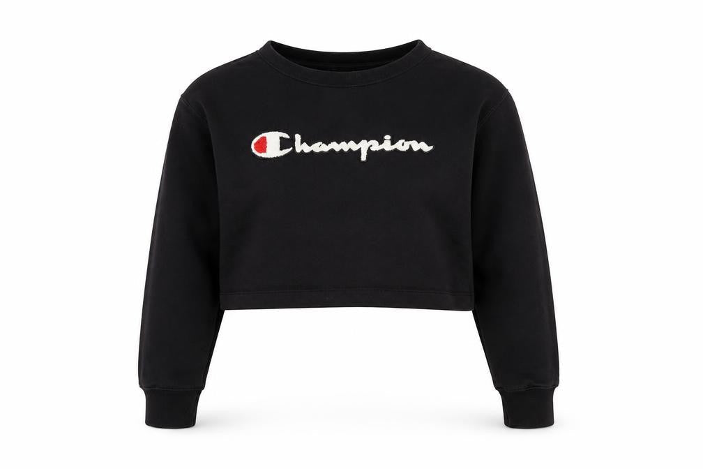 Womens UK Size S Champion Black Pullover Sweatshirt
