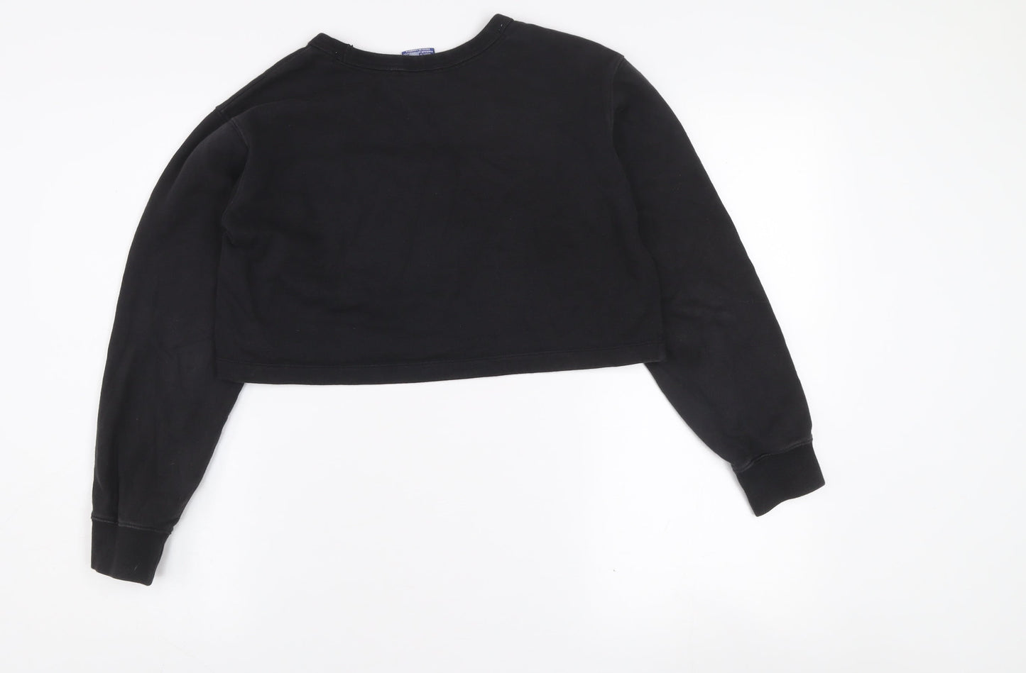 Champion Women's Black Small Cropped Pullover Sweatshirt