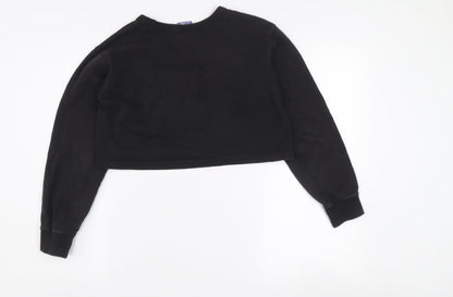 Champion Women's Black Small Cropped Pullover Sweatshirt