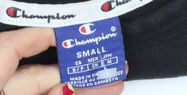 Champion Women's Black Small Cropped Pullover Sweatshirt