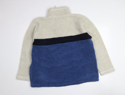 Nouveau Edition Mens Blue 1/4 Zip Fleece Sweatshirt L
