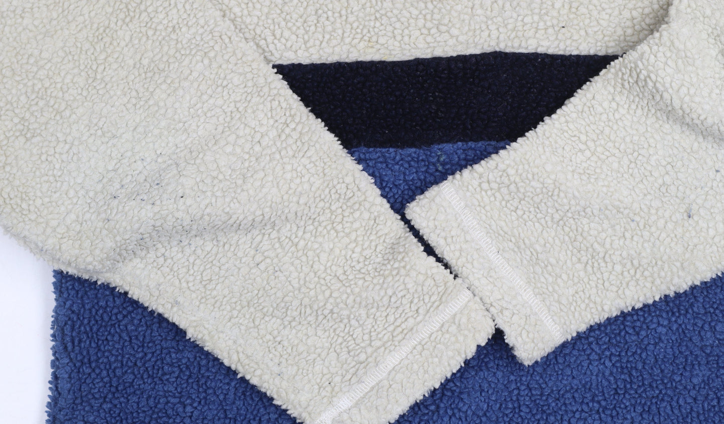 Nouveau Edition Mens Blue 1/4 Zip Fleece Sweatshirt L