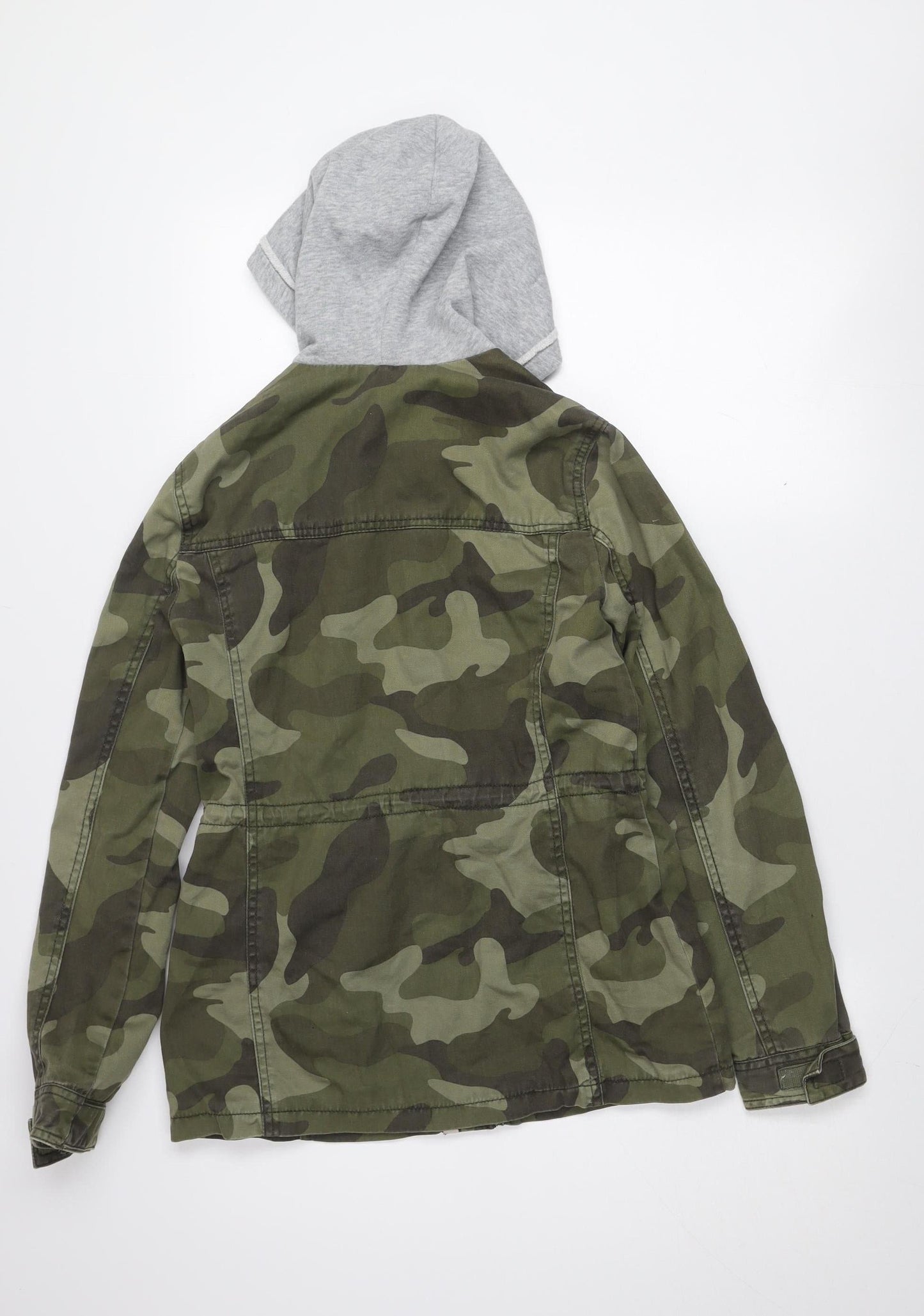 Abercrombie Kids Girls Green Camo Hooded Military Jacket 13-14 Years