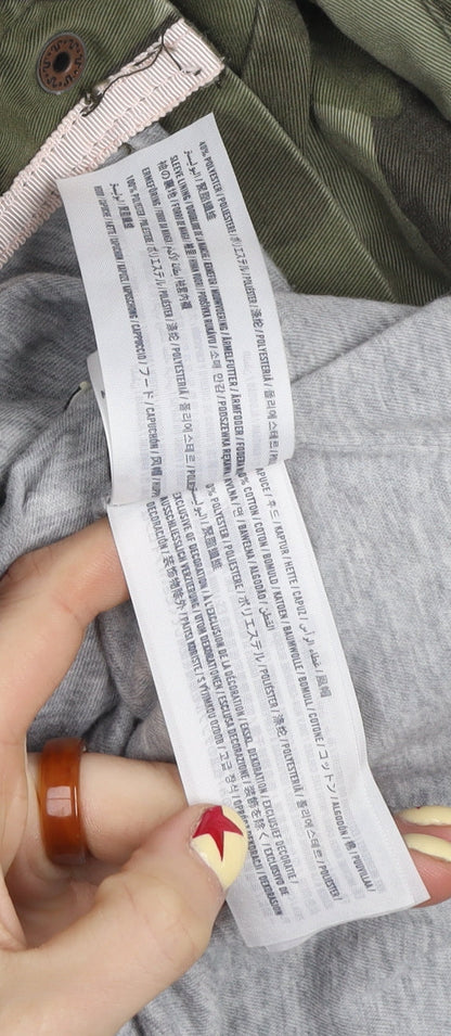 Abercrombie Kids Girls Green Camo Hooded Military Jacket 13-14 Years