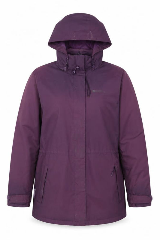 Mountain Warehouse Women’s Purple Waterproof Hooded Rain Coat Size 14
