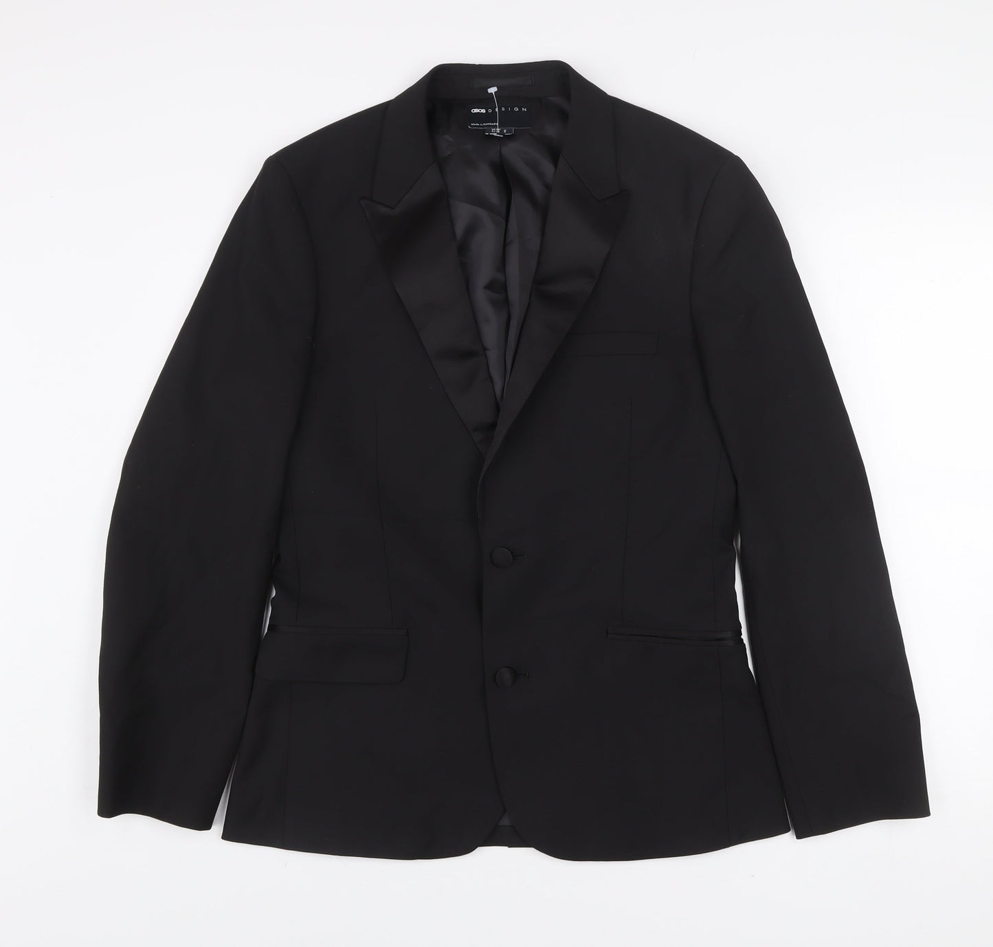Mens UK Size 38 ASOS DESIGN Regular Black Suit Jacket