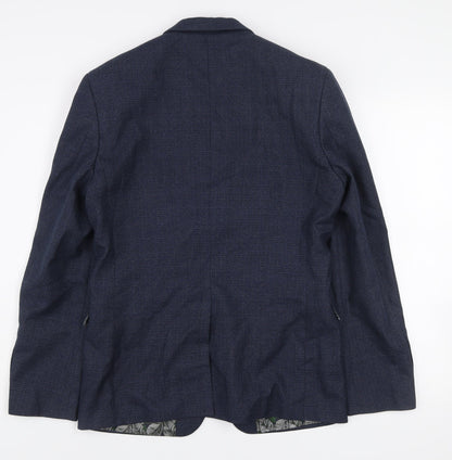 Red Herring Men's Blue Check 38R Regular Fit Blazer Jacket