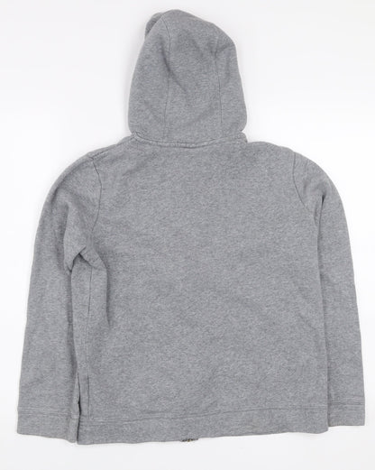 Nike Boys Grey Full Zip Hoodie Size 158cm Regular Fit Lined Hooded Sweatshirt
