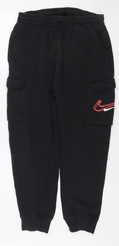 Nike Men's Black Fleece Jogger Trousers Size M Regular Fit
