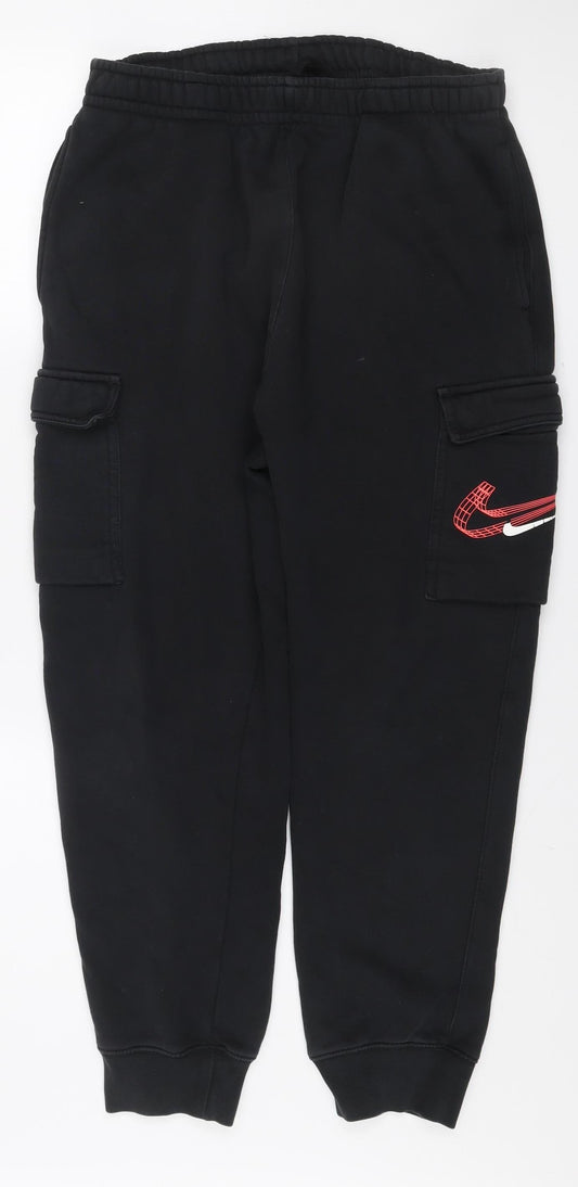 Nike Men's Black Fleece Jogger Trousers Size M Regular Fit
