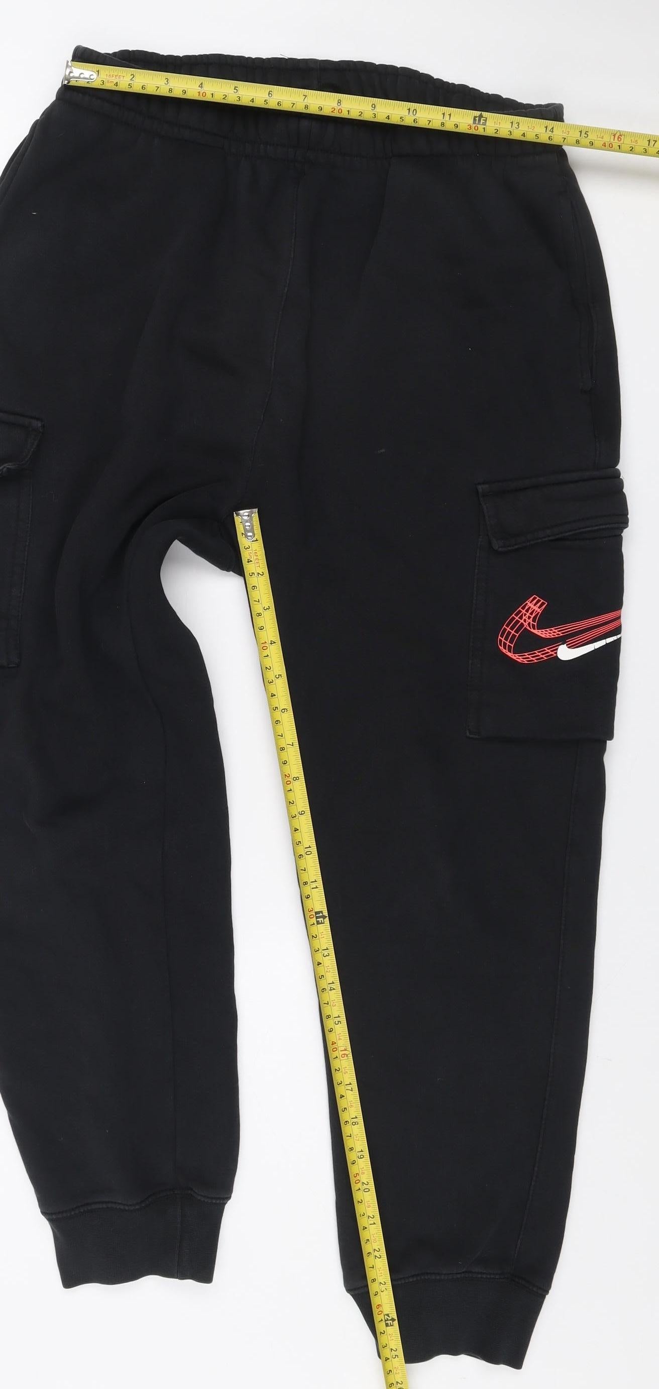 Nike Men's Black Fleece Jogger Trousers Size M Regular Fit