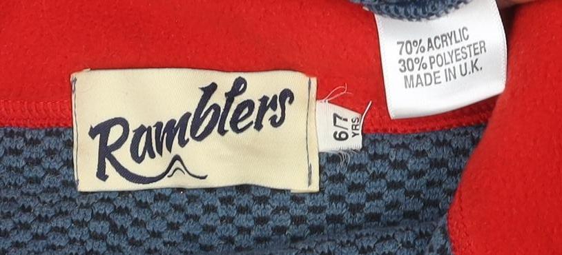 Ramblers Boys Blue Fleece Bodywarmer 6-7 Years Zip Front Tractor Embroidered
