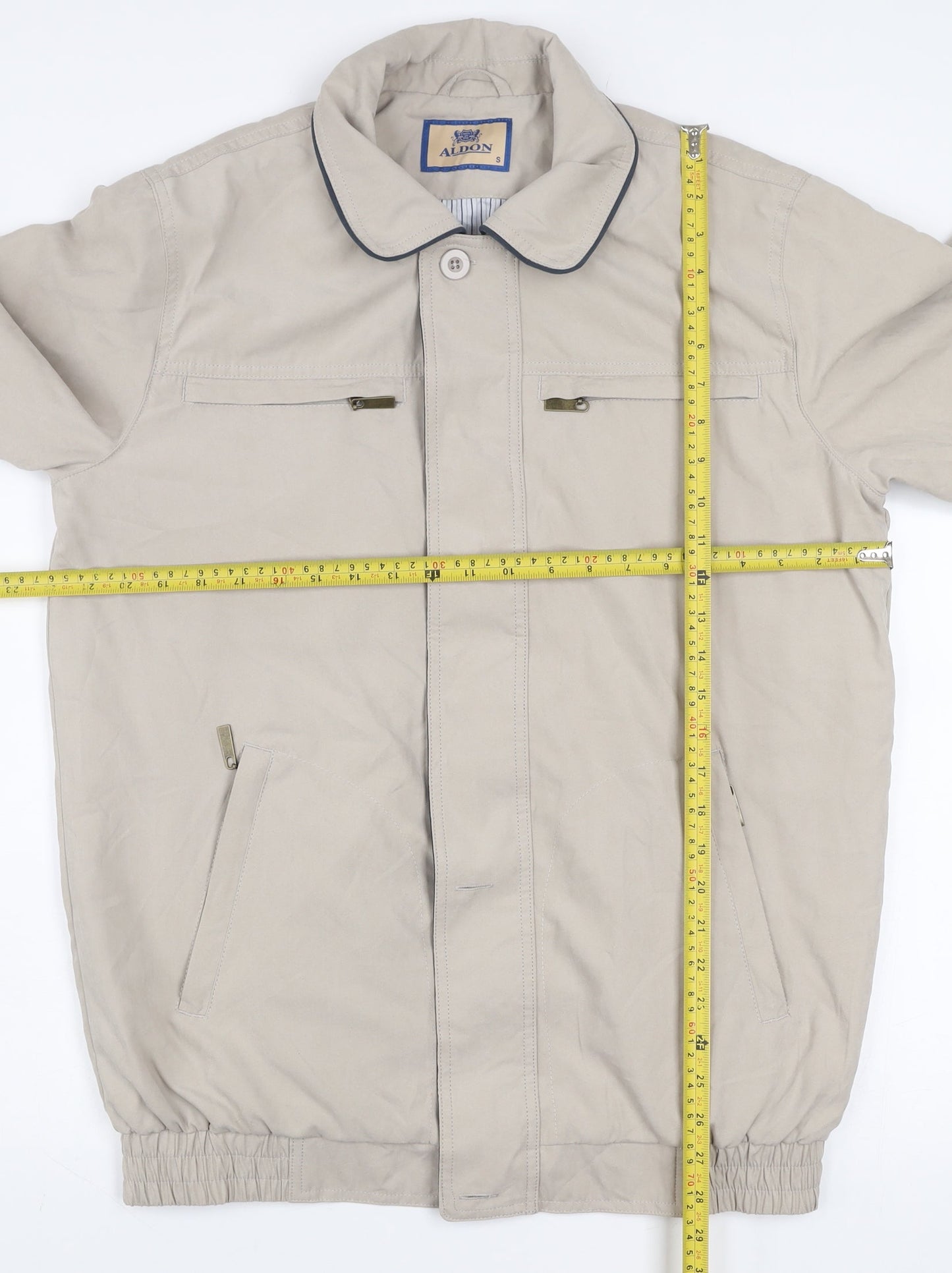 Aldon Men's Beige Polyester Casual Jacket Size S