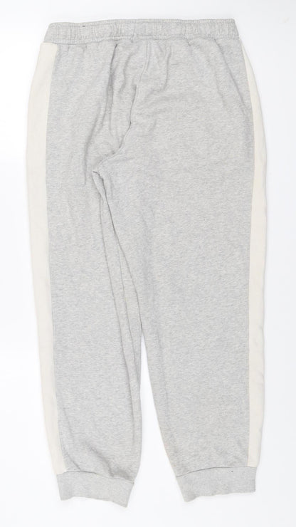 Puma Womens Grey Jogger Sweatpants M Elastic Waist Side Stripe