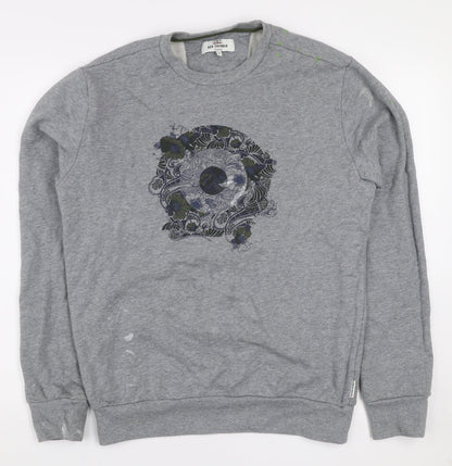 Ben Sherman Men’s Grey Graphic Skull Crew Neck Sweatshirt Size M