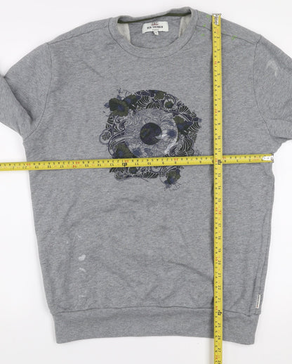 Ben Sherman Men’s Grey Graphic Skull Crew Neck Sweatshirt Size M