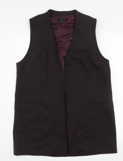New Look Women Brown Size 12 Long Sleeveless Waistcoat Suit Vest