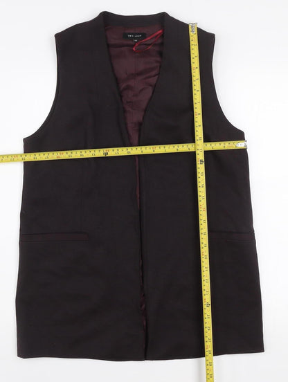 New Look Women Brown Size 12 Long Sleeveless Waistcoat Suit Vest