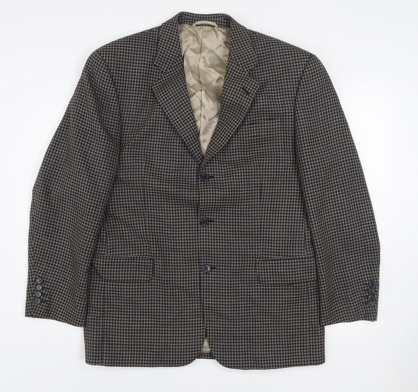 Daniel Grahame Men's Brown Check Wool Blend Blazer Jacket Size 40R