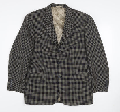 Daniel Grahame Men's Brown Check Wool Blend Blazer Jacket Size 40R